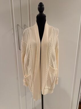 Splendid Cable-Knit Open Front Women's Sweater Cardigan